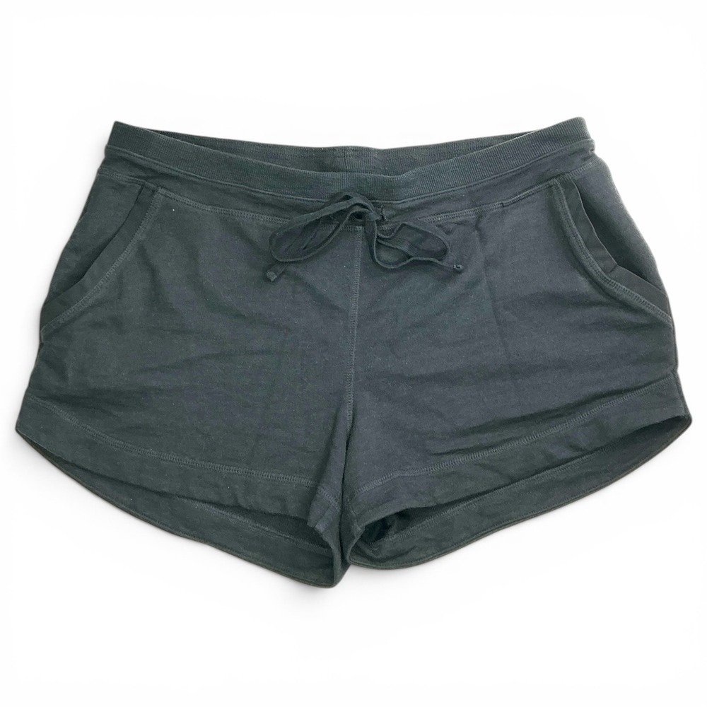 MPG Sport Black Lounge Shorts Women Large Drawstring Pockets Jersey Knit 5094